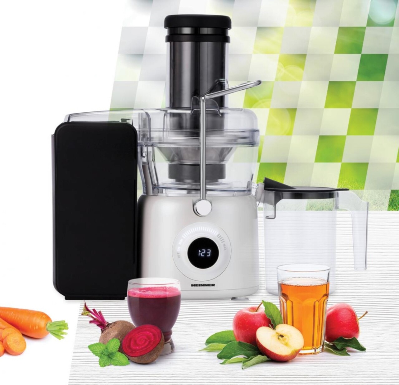 Storcator de fructe Heinner, 1000W, alb sidefat - imagine 6